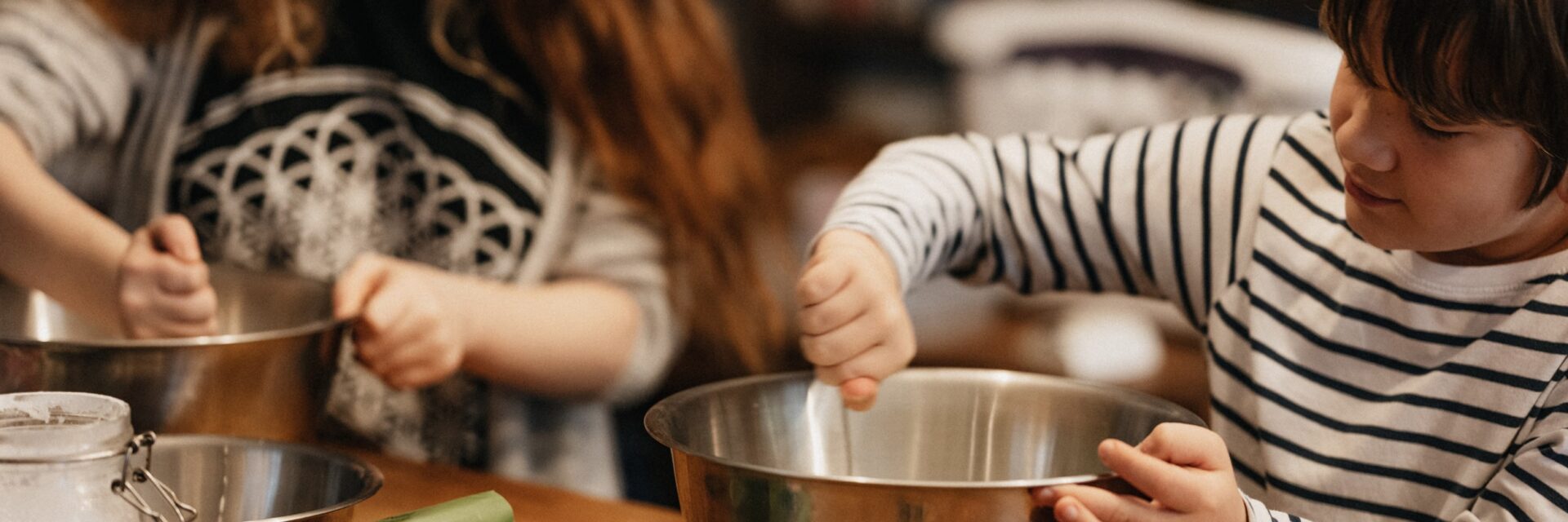 Boy helping in the kitchen