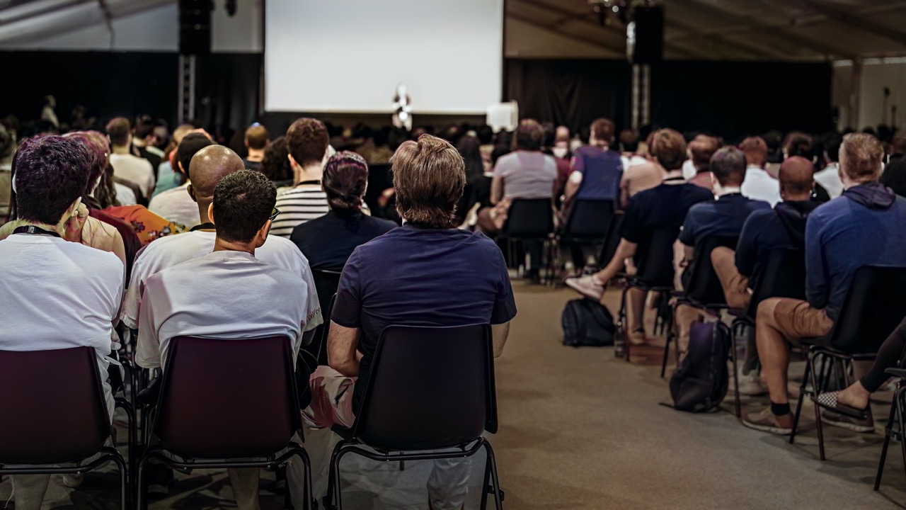 Group attending a conference or workshop